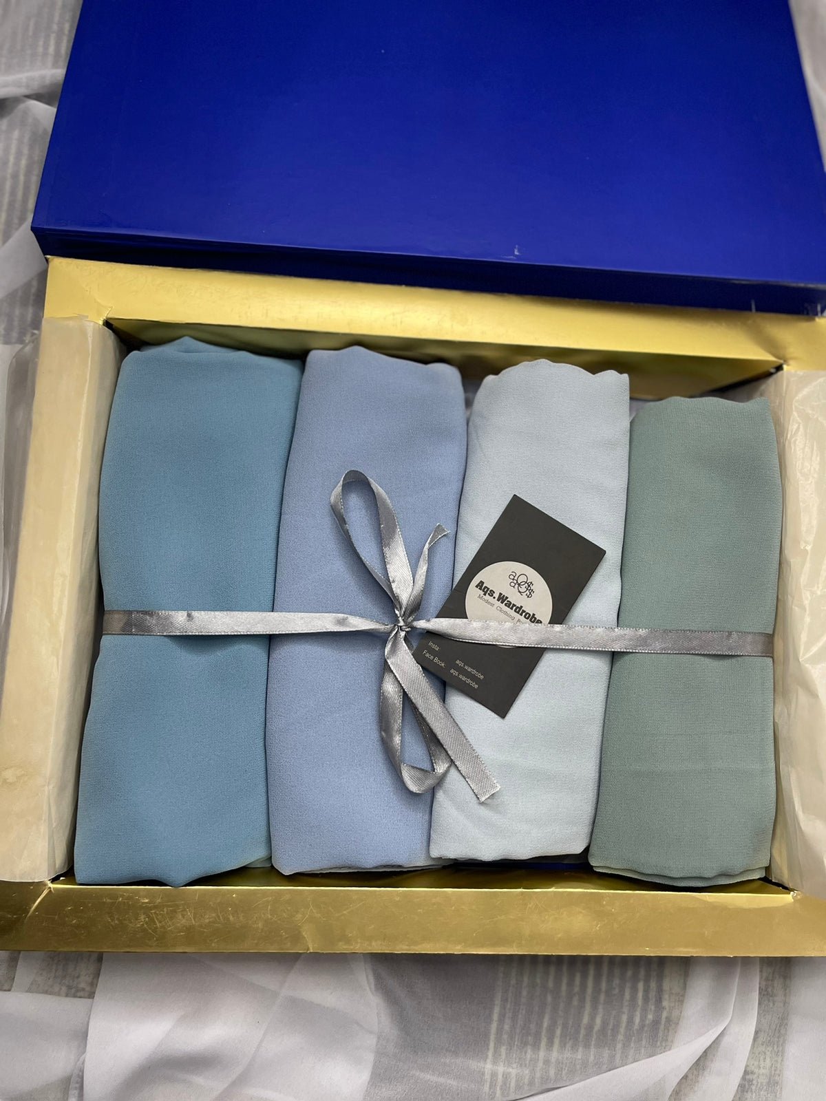 Georgette Chiffon Scarfs Bundle Of 4 - Aqswardrobe.pk