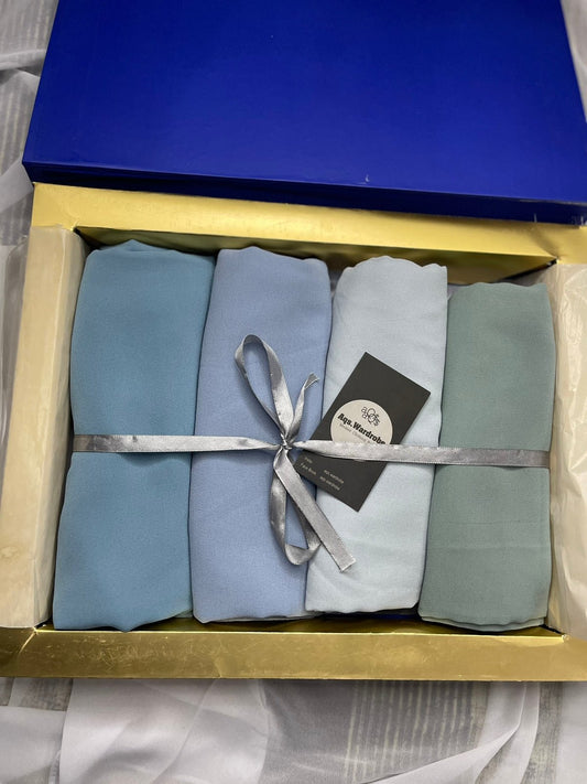 Georgette Chiffon Scarfs Bundle Of 4 - Aqswardrobe.pk